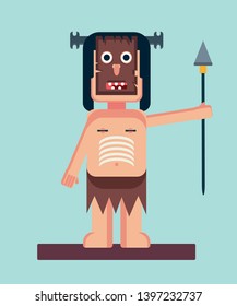 Primitive man flat character design