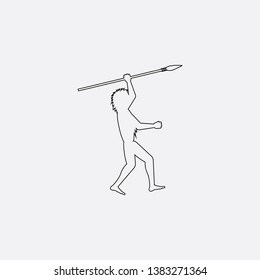 primitive man on the hunt icon sign signifier vector
