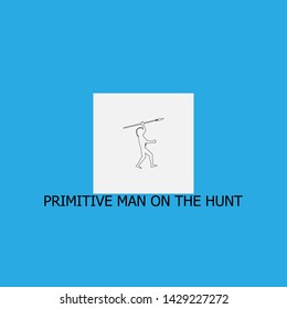 primitive man on the hunt icon sign signifier vector