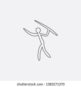 primitive man on the hunt picture icon sign signifier vector