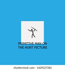 primitive man on the hunt picture icon sign signifier vector
