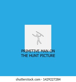 primitive man on the hunt picture icon sign signifier vector