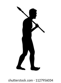Primitive man silhouette vector