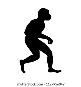 Primitive man silhouette vector
