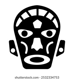 Primitive mask icon in filled style 