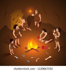 Primitive People Cave Composition 