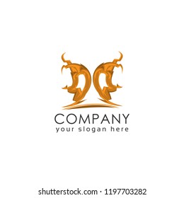 Primitive people logo template, flat design.