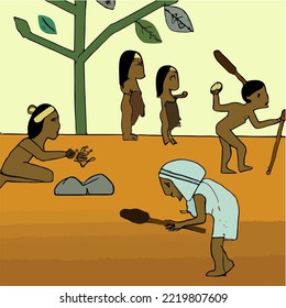 Primitive People. They Do Hunting and Gathering
