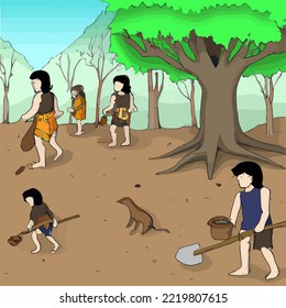 Primitive People. They Do Hunting and Gathering
