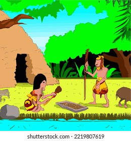 Primitive People. They Do Hunting and Gathering
