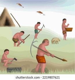 Primitive People. They Do Hunting and Gathering
