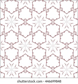 Primitive red abstract pattern with lines and circles