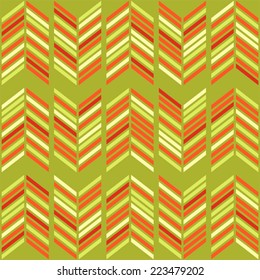 Primitive retro abstract background with stylized fir tree branches in traditional Christmas colors