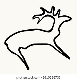 Primitive rock painting. Vector drawing