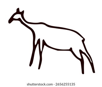 Primitive rock painting. Vector drawing