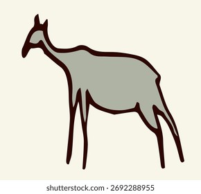 Pintura de roca primitiva. Dibujo de Vector