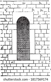 Primitive Romanesque window, From the Dictionary of Word and Things, 1888.