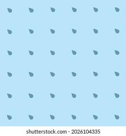 Primitive seamless pattern with raindrops. Blue water background. Background frame with watercolor rain illustration. Tears pattern. Rainy texture. Repeat print