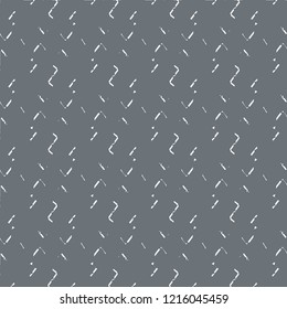Primitive signs resulting from bent or fragmented lines. Textile pattern. Simple geometric decoration. Vector illustration. 