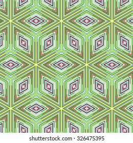 Primitive simple green retro pattern with lines and circles