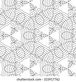 Primitive simple grey retro seamless pattern with lines and circles