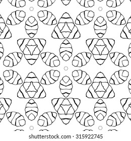 Primitive simple grey retro seamless pattern with lines and circles