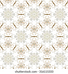 Primitive simple grey retro seamless pattern with lines and circles