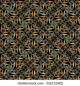 Primitive simple grey retro seamless pattern with lines and circles