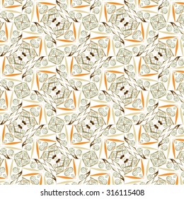 Primitive simple grey retro seamless pattern with lines and circles