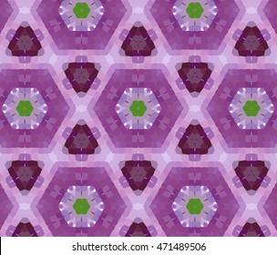 Primitive simple purple, lilac modern pattern with rectangles and flowers