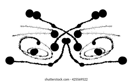 Primitive simple retro pattern with lines and circles