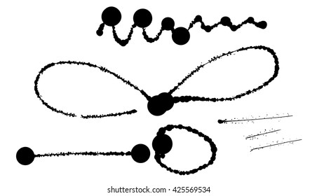 Primitive simple retro pattern with lines and circles