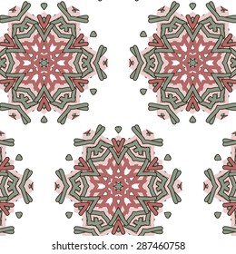 Primitive simple retro pattern with stars and circles