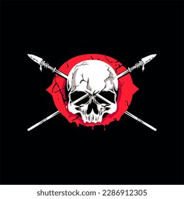 Primitive skull head illustration vector