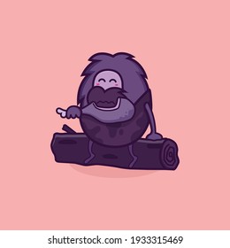 Primitive stone age man vector illustration 