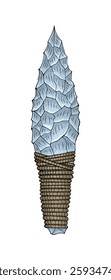 Primitive stone hunting knife Vector illustration