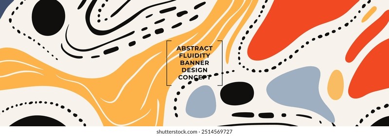 Anuncio de doodle abstracto de estilo primitivo con Formas geométricas simples, líneas minimalistas. Composición artística moderna ideal para fondos creativos con énfasis en la fluidez y la estética limpia