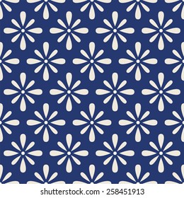 Primitive vintage seamless floral pattern with stylized flowers