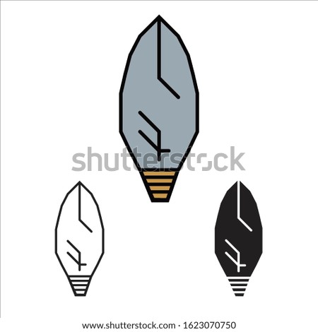 primitive weapon line flat simle set icon
