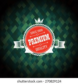 Primium quality label design. Vector lineart concept 