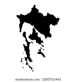 Primorje Gorski Kotar county map, subdivisions of Croatia. Vector illustration.