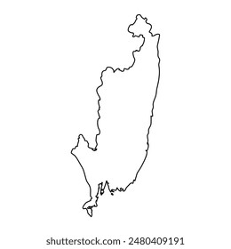 Primorsky Krai map, administrative division of Russia. Vector illustration.