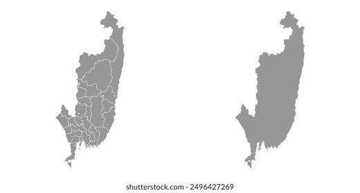 Primorsky Krai map, administrative division of Russia. Vector illustration.