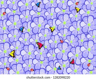 Primrose blue flowers background