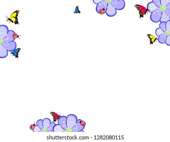 Primrose blue flowers frames
