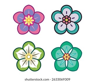 primrose flower line art silhouette vector illustration