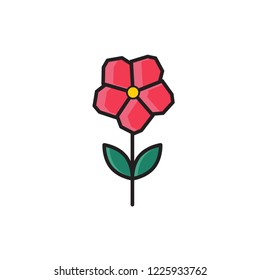 primrose icon vector. flower icon filled outline style