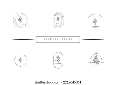Primrose minimal line logo vintage type of classic logo collection vector design