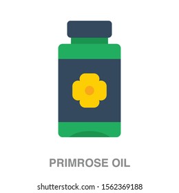 Primrose oil flat icon on white transparent background. You can be used primrose oil icon for several purposes.