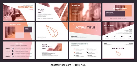 Primrose Pink and Brown elements on a white background. This template is the best as a business presentation, used in marketing and advertising, the annual report, flyer and banner